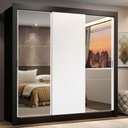 Ver imagem 1 de Guarda-roupa Casal Madesa Lyon 3 Portas de Correr com Espelhos 2 Gavetas