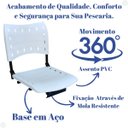 Ver imagem 6 de Cadeira para Barco Giratória Prática Dobrável Branca