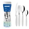 Faqueiro Tramontina Laminas em Aço Inox e Cabos de Polipropileno Branco com Pote Plastico 24 Peças - 3