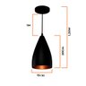 Lustre Pendente Vegas Preto com Cobre Rrjv - 1
