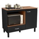 Ver imagem 1 de Balcão Cozinha Cooktop Blane 105cm com 1 Porta e 1 Gaveta Preto/freijo