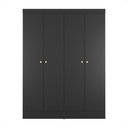 Ver imagem 4 de Guarda-roupa Solteiro 4 Portas Jacob 135 Cm - Preto