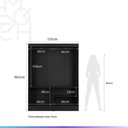 Ver imagem 7 de Guarda-roupa Solteiro 4 Portas Jacob 135 Cm - Preto