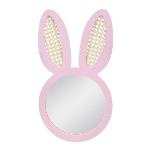 Espelho Decorativo Infantil 43x44cm Lebre Rosa