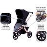 Carrinho de Bebê Esportivo para Passeio Salsa 3 Edição Luxo Preto e Rosa Dourado 3 Rodas ABC - 8