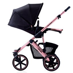 Carrinho de Bebê Esportivo para Passeio Salsa 3 Edição Luxo Preto e Rosa Dourado 3 Rodas ABC - 3