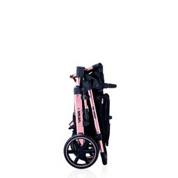 Carrinho de Bebê Esportivo para Passeio Salsa 3 Edição Luxo Preto e Rosa Dourado 3 Rodas ABC - 5