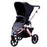 Carrinho de Bebê Esportivo para Passeio Salsa 3 Edição Luxo Preto e Rosa Dourado 3 Rodas ABC - 1