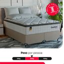 Ver imagem 5 de Cama Box Casal Bipartido + Colchão Comfort Class Pillow Top Branco/suede Bege
