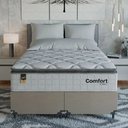 Ver imagem 6 de Cama Box Casal Bipartido + Colchão Comfort Class Pillow Top Branco/suede Bege