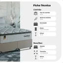 Ver imagem 3 de Cama Box Casal Bipartido + Colchão Comfort Class Pillow Top Branco/suede Bege