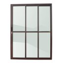 Ver imagem 1 de Porta de Alumínio de Correr 210x180cm 3 Folhas 1/3 com Vidro Liso Corten Super Brimak