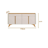 Buffet Aros 4 Portas Pés Madeira Maciça Mavaular Naturalle/off White - 5