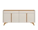 Ver imagem 2 de Buffet Aros 4 Portas Pés Madeira Maciça Mavaular Naturalle/off White