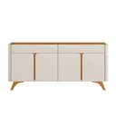 Ver imagem 2 de Buffet Aros 4 Portas Pés Madeira Maciça Mavaular Naturalle/off White