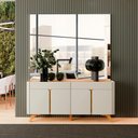 Ver imagem 4 de Buffet Aros 4 Portas Pés Madeira Maciça Mavaular Naturalle/off White