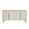 Buffet Aros 4 Portas Pés Madeira Maciça Mavaular Naturalle/off White - 2