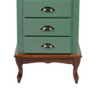 Ver imagem 3 de Mesa de Cabeceira 4 Gavetas Pés Luiz Xv - Verde Kalle com Tampo e Base Castanho Envelhecido -
