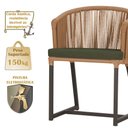 Ver imagem 4 de Mesa com 6 Cadeiras de Jantar Roma 120cm e Noronha em Alumínio Marrom Corda Náutica Estofado 13 Tram