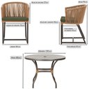 Ver imagem 2 de Mesa com 6 Cadeiras de Jantar Roma 120cm e Noronha em Alumínio Marrom Corda Náutica Estofado 13 Tram