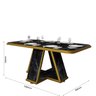 Mesa para Sala de Jantar Retangular Moderna Estampa Marmorizada:preto/dourado - 3