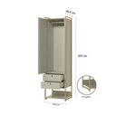 Ver imagem 4 de Guarda-roupa Closet Industrial Olivar 1 Porta 2 Gavetas 54cm - Off White