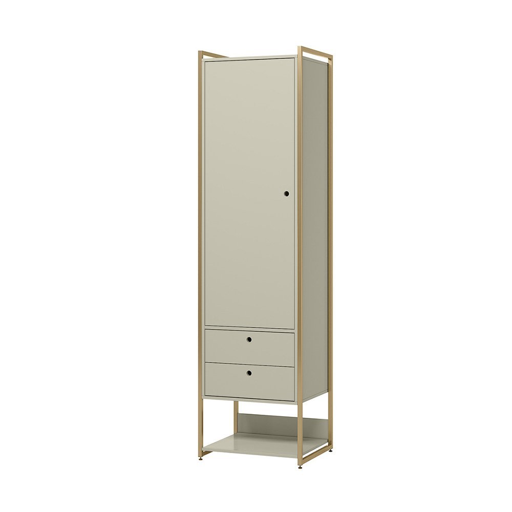 Guarda-roupa Closet Industrial Olivar 1 Porta 2 Gavetas 54cm - Off White