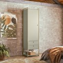 Ver imagem 2 de Guarda-roupa Closet Industrial Olivar 1 Porta 2 Gavetas 54cm - Off White