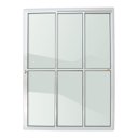 Ver imagem 1 de Porta de Alumínio de Correr 210x180cm 3 Folhas 1/3 com Vidro Liso Anodizado Super Brilhante Brimak