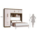 Ver imagem 2 de Guarda Roupa Casal com Cabeceira Baú 5 Portas e 3 Gavetas México Mel com Off White - Rud Rack