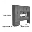 Ver imagem 3 de Guarda Roupa Casal com Cabeceira Baú 5 Portas e 3 Gavetas México Mel com Off White - Rud Rack
