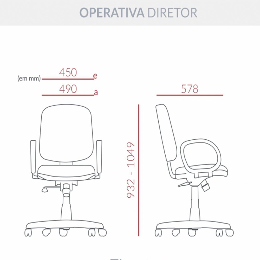 Cadeira giratória diretor New Plus Backita preta - 4