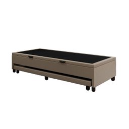 Base Cama Box Baú Solteirão com Cama Auxiliar Linho Bege Skybox - 4