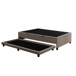 Base Cama Box Baú Solteirão com Cama Auxiliar Linho Bege Skybox - 2