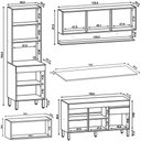 Ver imagem 5 de Armário de Cozinha 4 peças Balcão com Tampo 150cm Lina17 K02 Gris/Freijó - Mpozenato