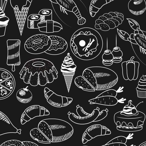 Papel de Parede Cozinha Desenhada 2 Arte Destaque 2,50 Metros