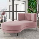 Ver imagem 2 de Sofá Chaise Longue Sala de Estar Living Lucca Esquerdo D02 Veludo Rosê C-305 - Lyam Decor