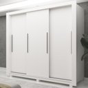 Ver imagem 1 de Guarda-Roupa Casal 100% MDF 3 Portas de Correr 4 Gavetas com Pés Branco Roma