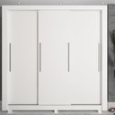 Ver imagem 7 de Guarda-Roupa Casal 100% MDF 3 Portas de Correr 4 Gavetas com Pés Branco Roma