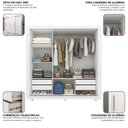 Ver imagem 6 de Guarda-Roupa Casal 3 Portas com 4 Gavetas com Pés 100% MDF Roma Yescasa