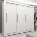 Ver mais imagens de Guarda-Roupa Casal 100% MDF 3 Portas de Correr 4 Gavetas com Pés Branco Roma
