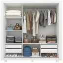 Ver imagem 4 de Guarda-Roupa Casal 100% MDF 3 Portas de Correr 4 Gavetas com Pés Branco Roma