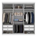 Ver imagem 4 de Guarda-Roupa Casal com 6 Portas e 4 Gavetas 218cm Multimóveis CR35492 Neve