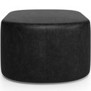 Ver imagem 3 de Kit 2 Puffs Decorativos Orgânico para Living Quarto 70cm Doha W01 Couríssimo Preto - Lyam Decor