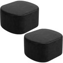 Ver imagem 1 de Kit 2 Puffs Decorativos Orgânico para Living Quarto 70cm Doha W01 Couríssimo Preto - Lyam Decor