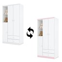 Ver imagem 3 de Guarda Roupa Infantil Bala de Menta Branco Rosa Chá Flex – Henn
