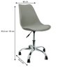 Cadeira Leda Office Luisa Saarinen Estofada Base Giratória Cromada - Cinza - 5