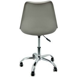 Cadeira Leda Office Luisa Saarinen Estofada Base Giratória Cromada - Cinza - 4