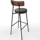 Ver imagem 7 de Kit 03 Banquetas Alta Cozinha Sala De Jantar Milão L02 Couríssimo Marrom Linho Chumbo - Lyam Decor