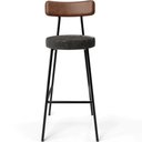 Ver imagem 6 de Kit 03 Banquetas Alta Cozinha Sala De Jantar Milão L02 Couríssimo Marrom Linho Chumbo - Lyam Decor